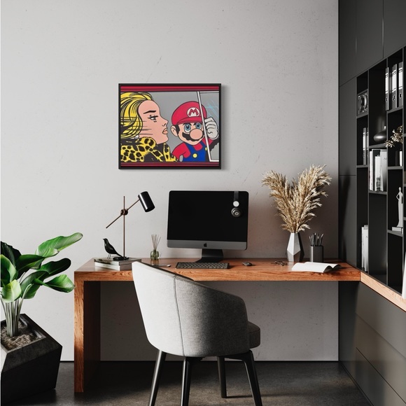 13x18 PRINT POP ART high resolution MARIO BROS “in the car” roy lichtenstein - Picture 2 of 9